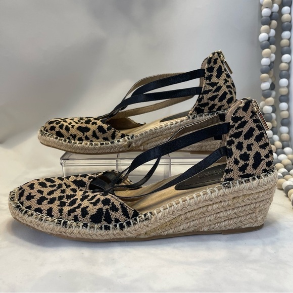 KenethCole REACTION Women's Clo Elastic woven Wedge Sandal Animal Print Size 9 - Picture 9 of 12